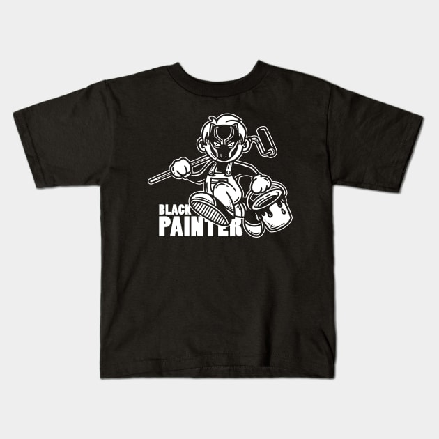 Black Painter Kids T-Shirt by prawidana